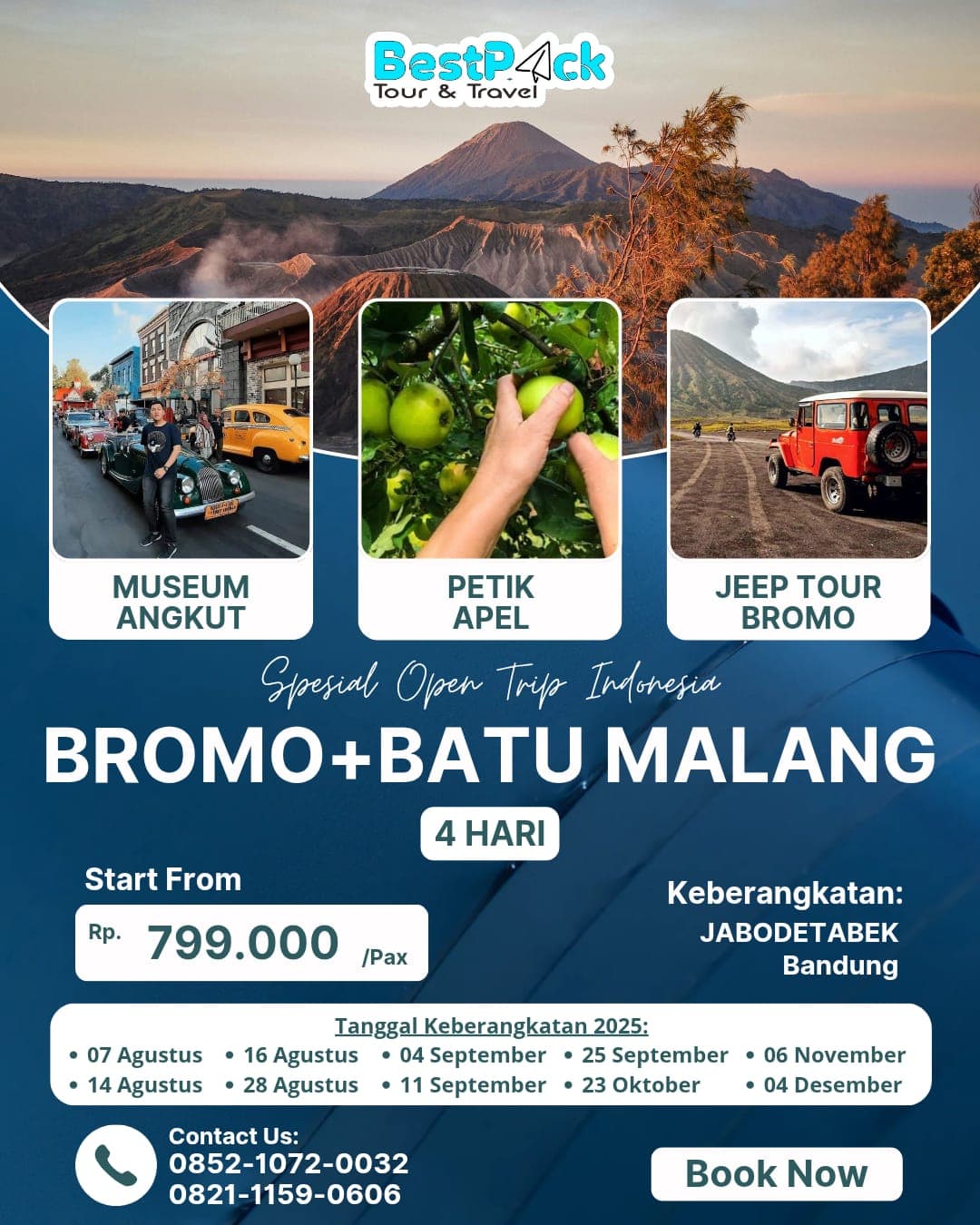 Poster paket Bromo + Batu Malang
