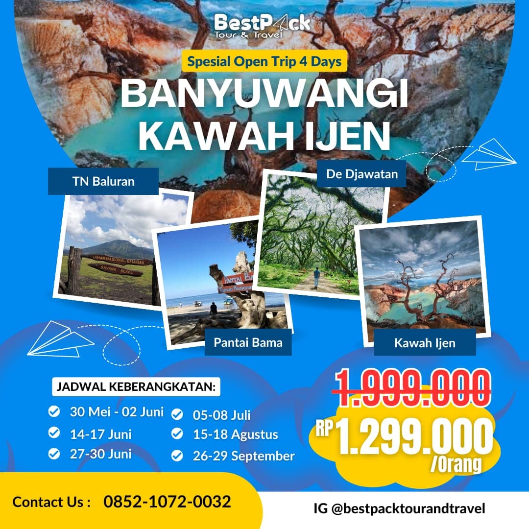 Poster paket Kawah Ijen Banyuwangi