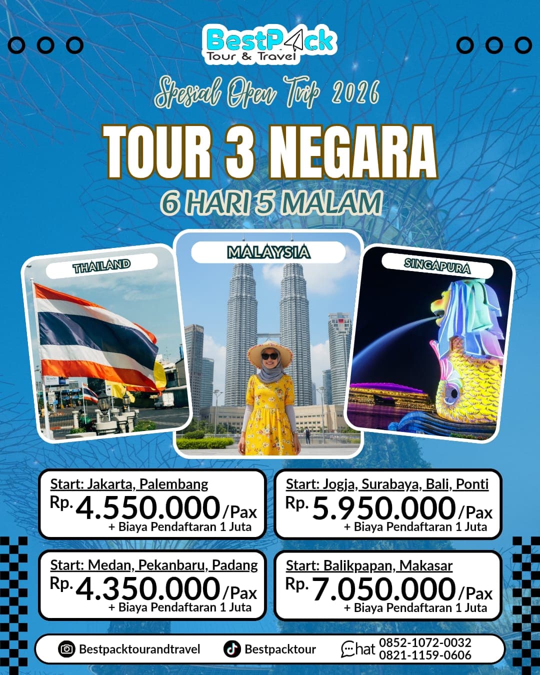 Poster paket Tour 3 Negara