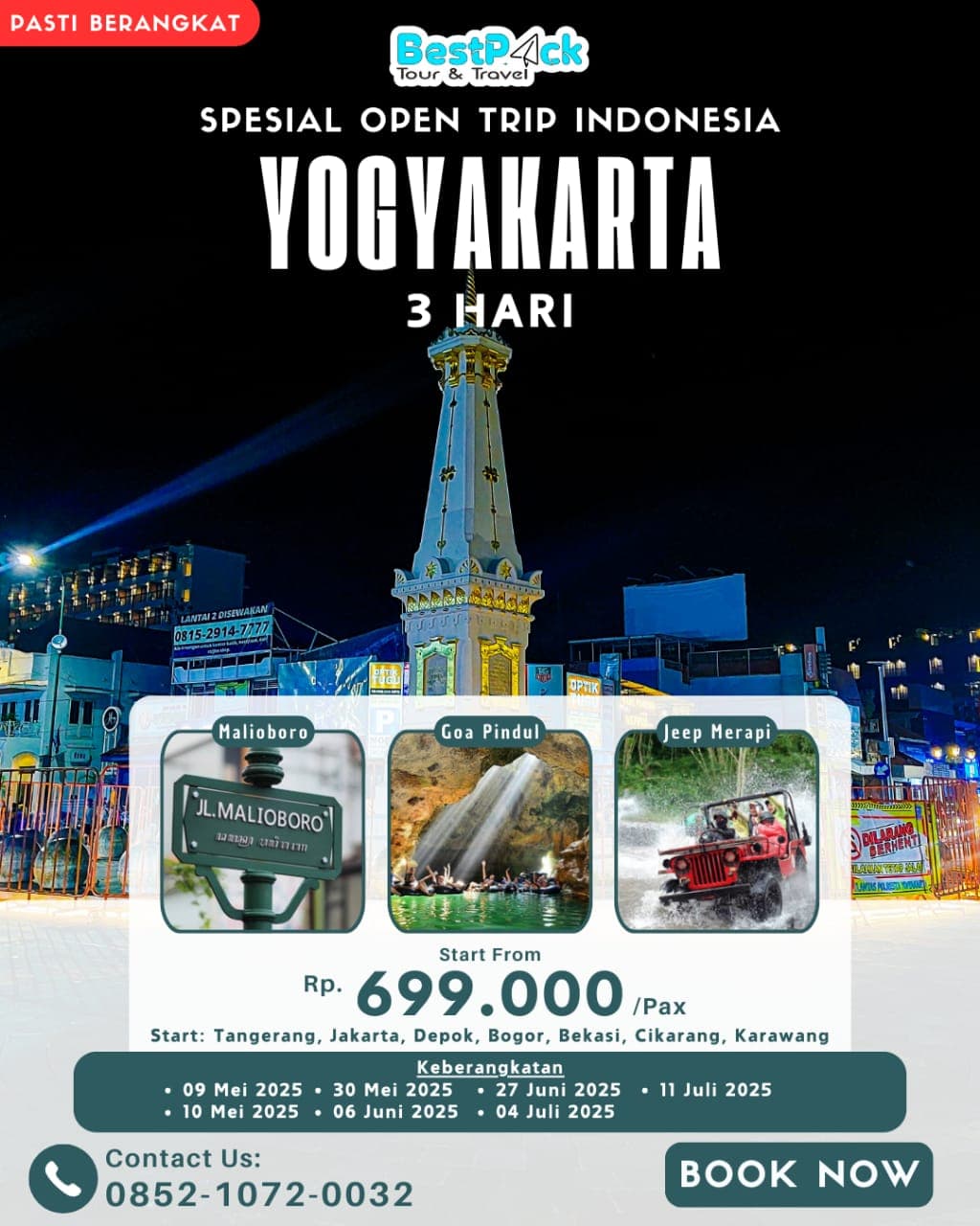 Poster paket Tour Jogja 3 Hari